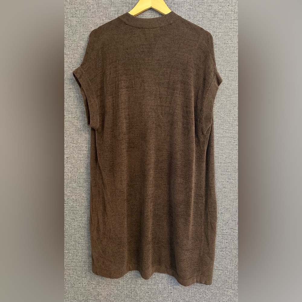 Barefoot Dreams Chocolate Open-Front Short Sleeve  Cardigan - Picture 4 of 7